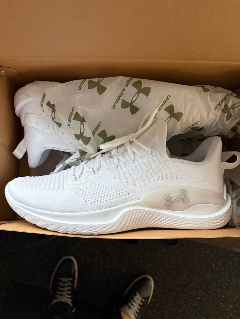 Under Armour All-White Athletic Running Shoes